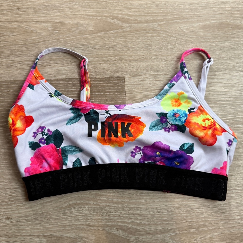 PINK Victoria's Secret Colorful Floral Bra medium